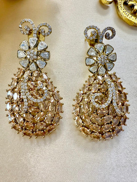 Ahaana studded danglers - Gold