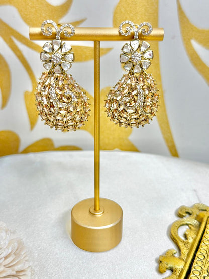 Ahaana studded danglers - Gold