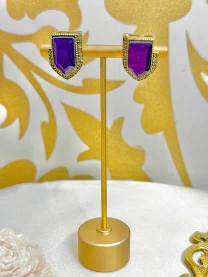 Lea mini studs - Purple