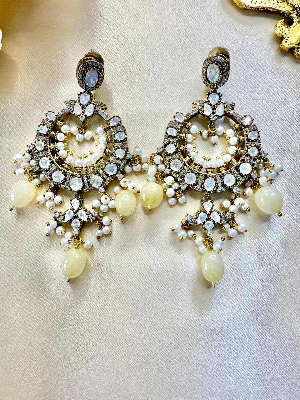 Shauna pearl chaandbali - Yellow