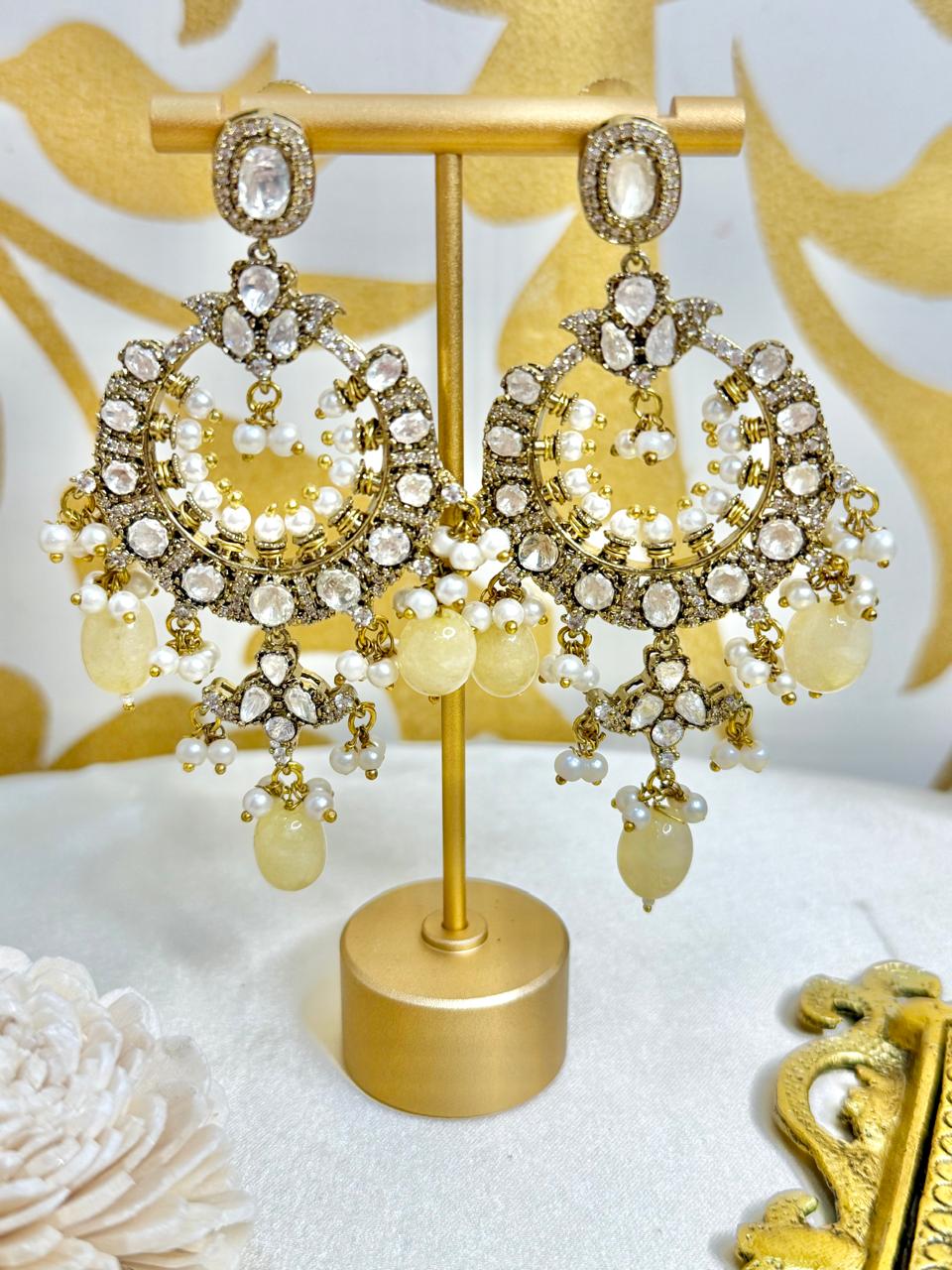 Shauna pearl chaandbali - Yellow