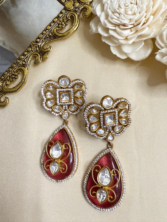 Evaara stone danglers - Ruby