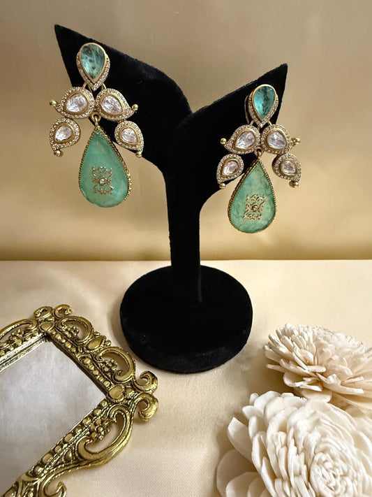 Aaira stone danglers - Mint