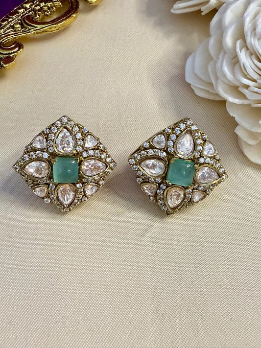 Saanvi stone studs - Mint