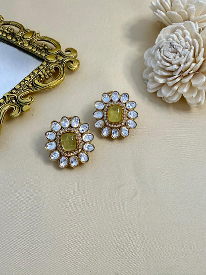 Mahira flower studs - Yellow