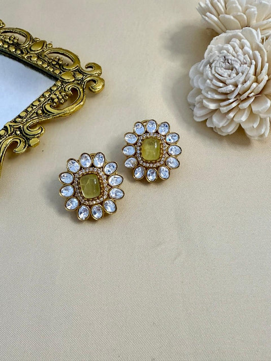 Mahira flower studs - Yellow