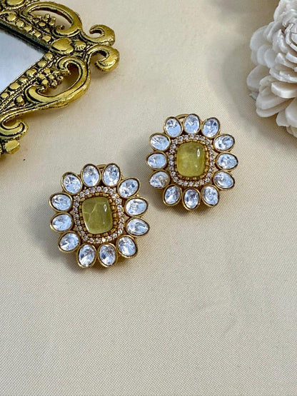 Mahira flower studs - Yellow