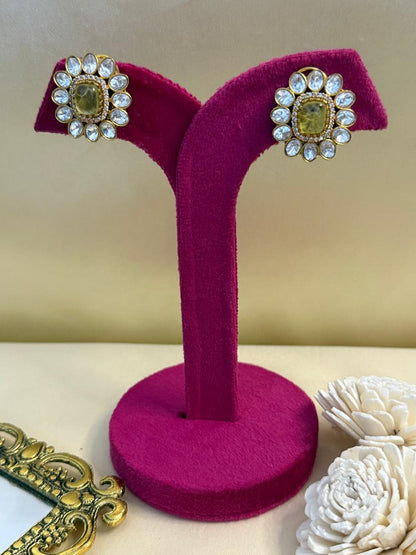 Mahira flower studs - Yellow