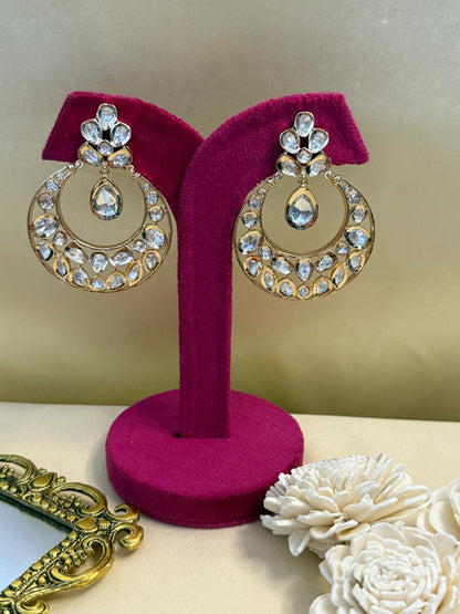 Kiyaana studded chaandbaali - White