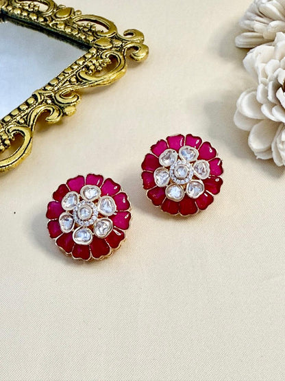 Elina stone studs - Ruby