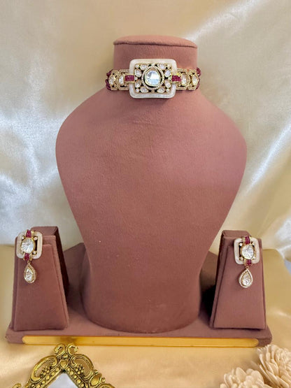 Raina Choker Set - Magenta