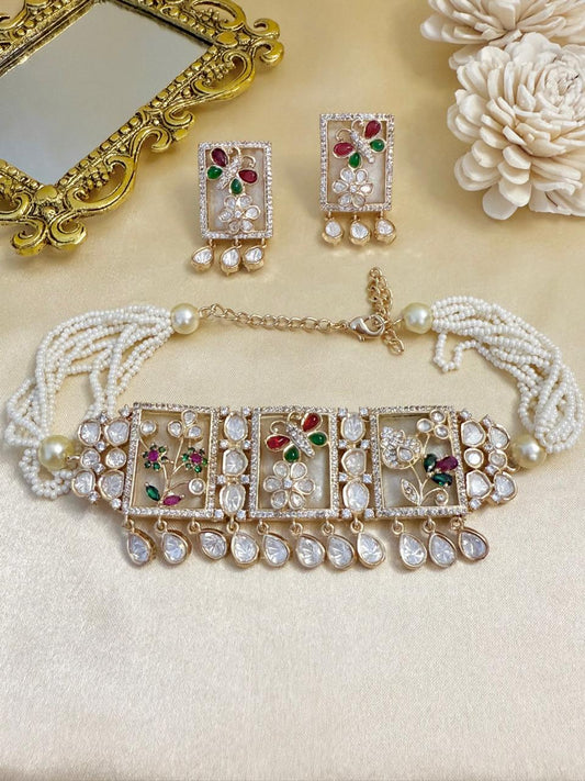 Tara Choker Set - Ruby & Green