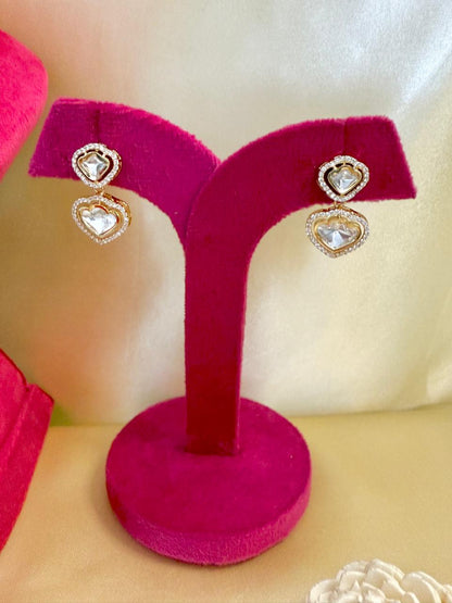 Diana Heart Necklace Set - White