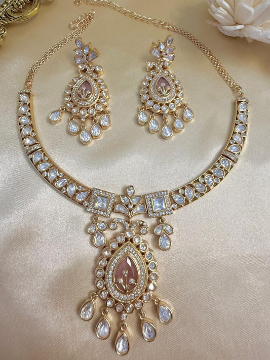 Naira Necklace Set - Pink