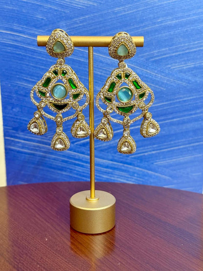 Anvesha Rose Danglers - Green