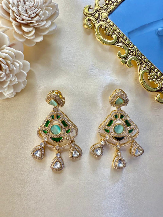 Anvesha Rose Danglers - Green