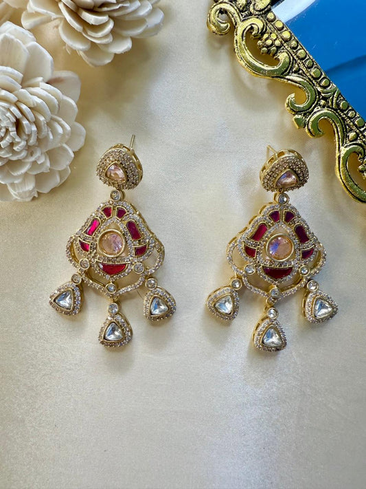 Anvesha Rose Danglers - Magenta