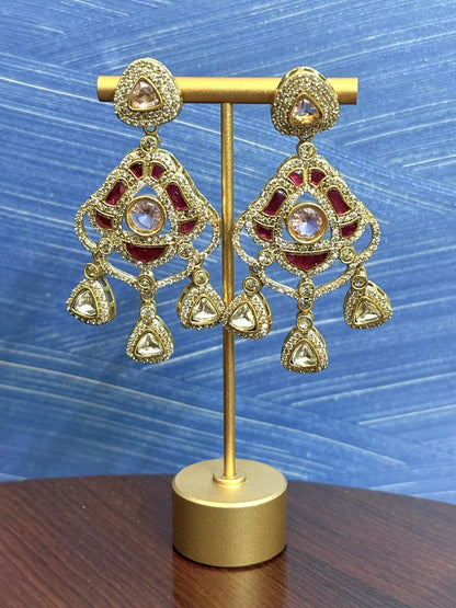 Anvesha Rose Danglers - Magenta