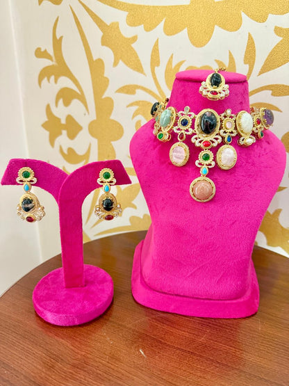 Zareen Necklace Set - Multicolor