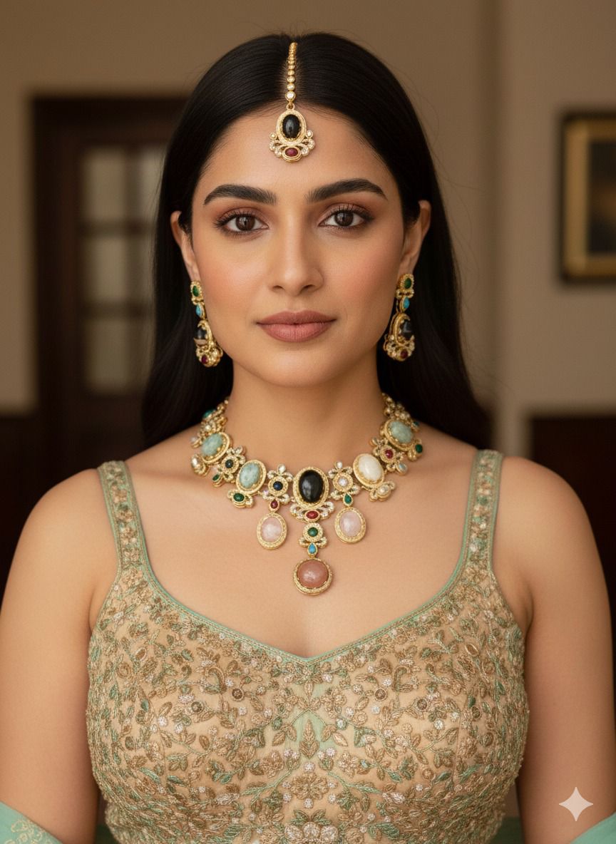 Zareen Necklace Set - Multicolor