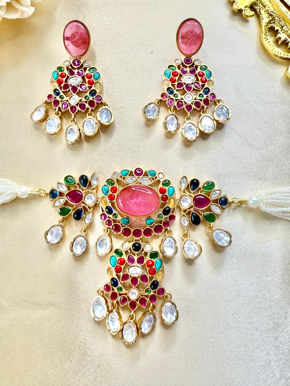 Seher Choker set - Multicolor