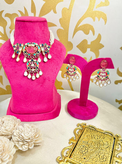 Seher Choker set - Multicolor