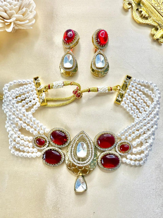 Arushi Choker set - Red