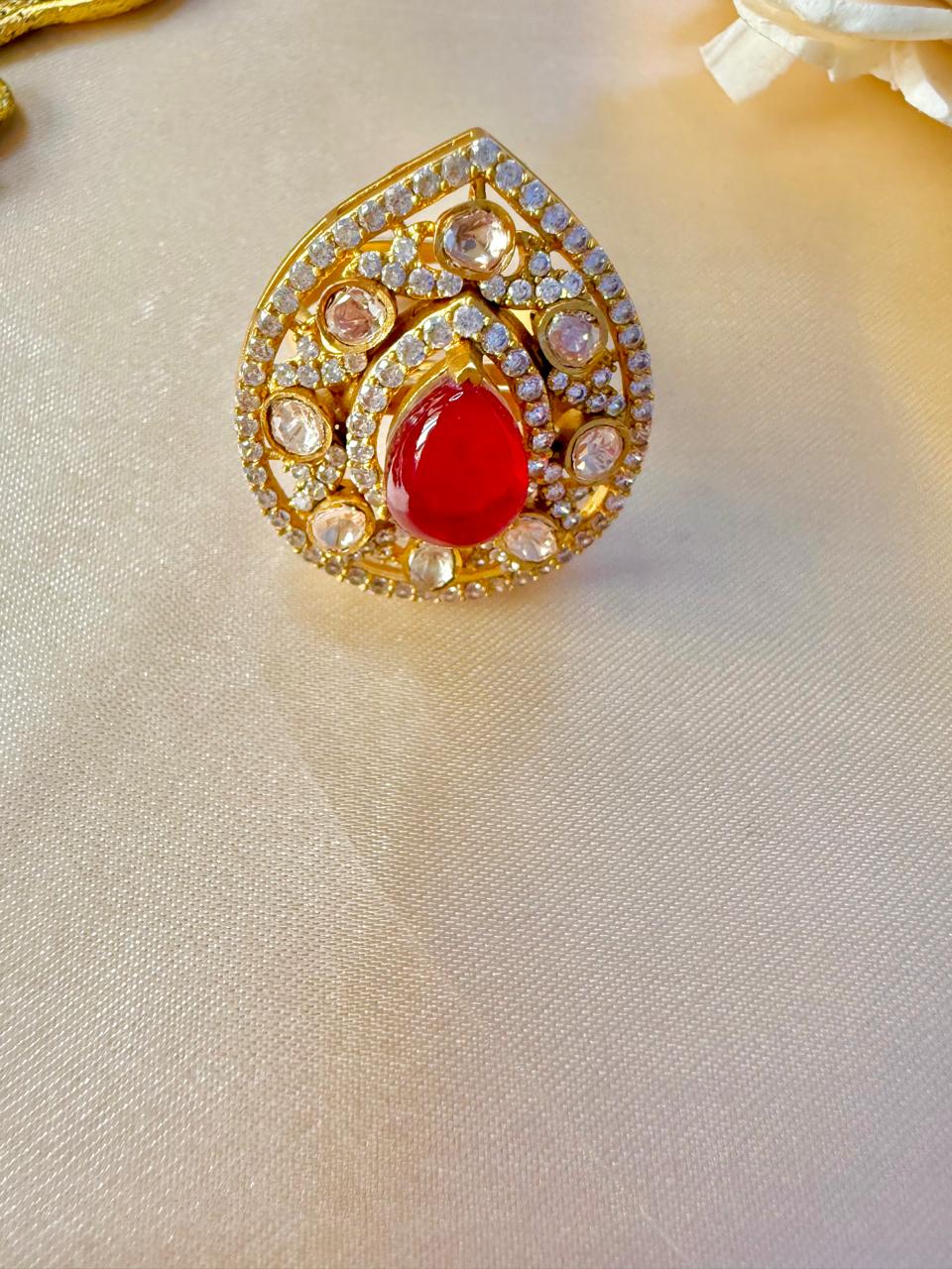 Mira stone ring - Red
