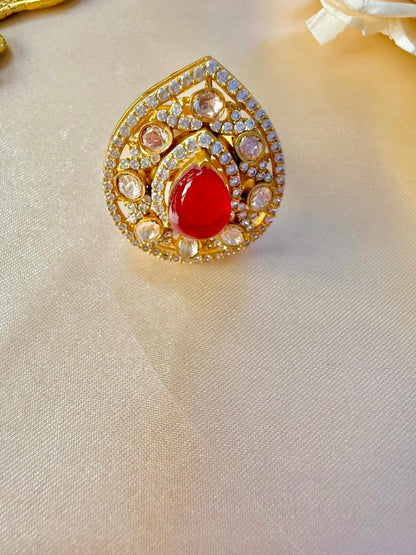 Mira stone ring - Red