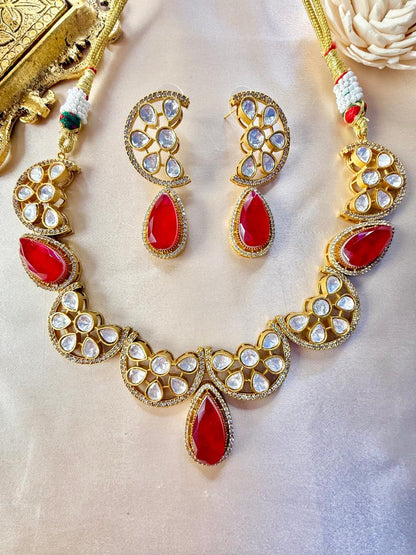 Sheeba Stone Necklace - Red