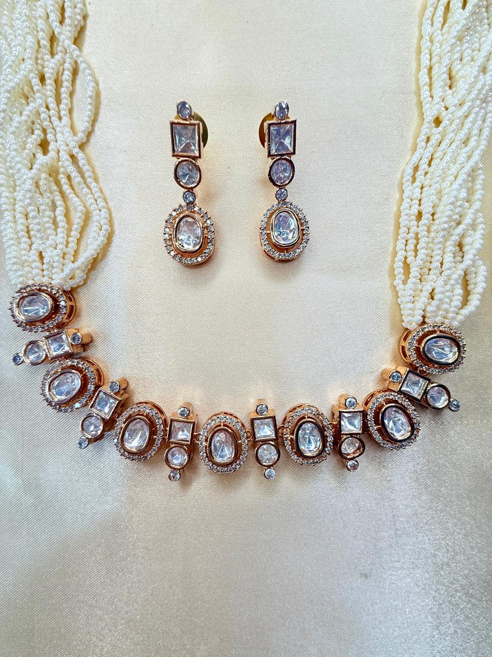 Disha necklace set - White