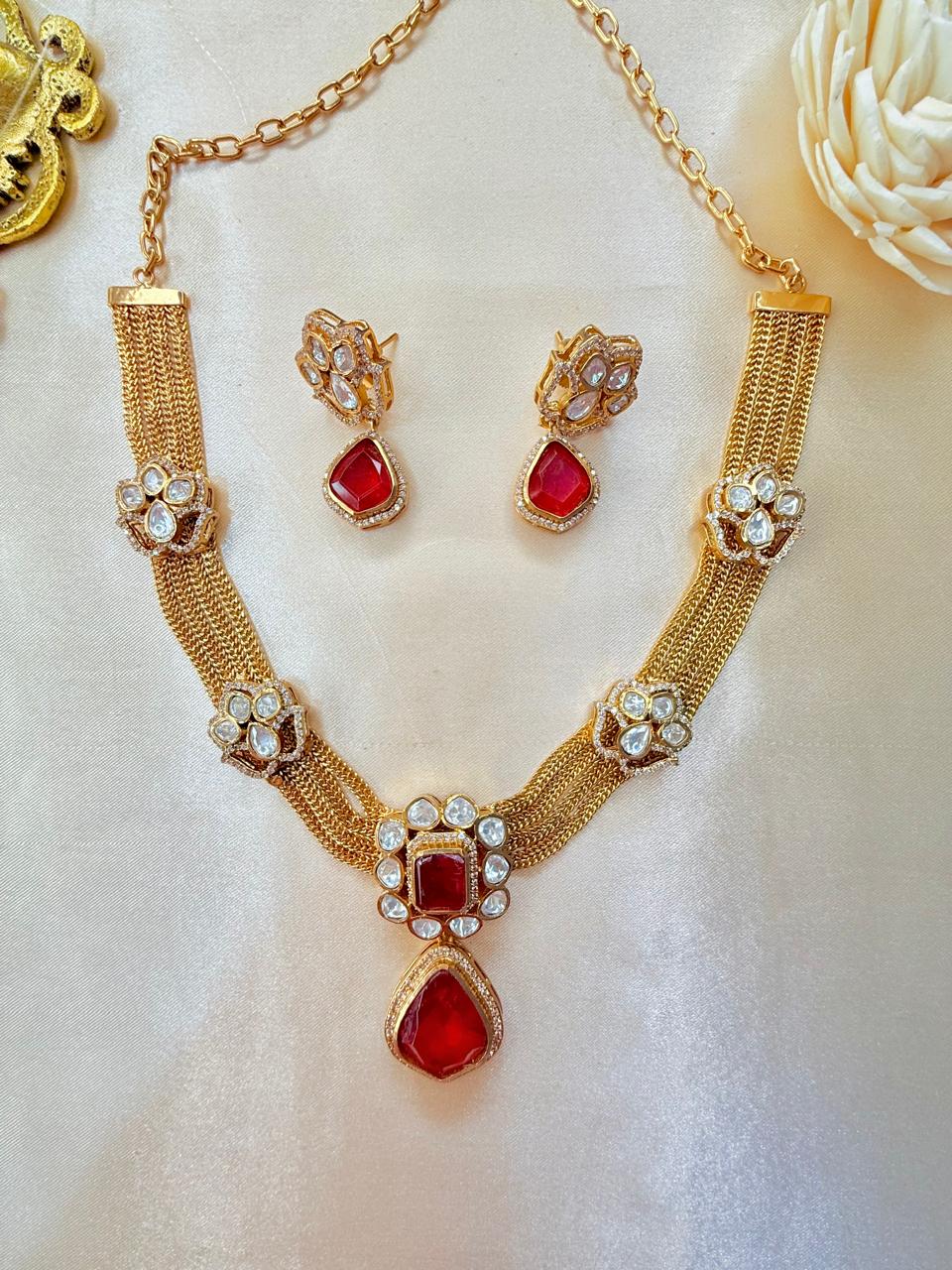Suhani Necklace set - Red