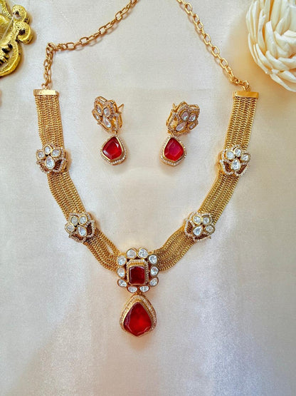 Suhani Necklace set - Red
