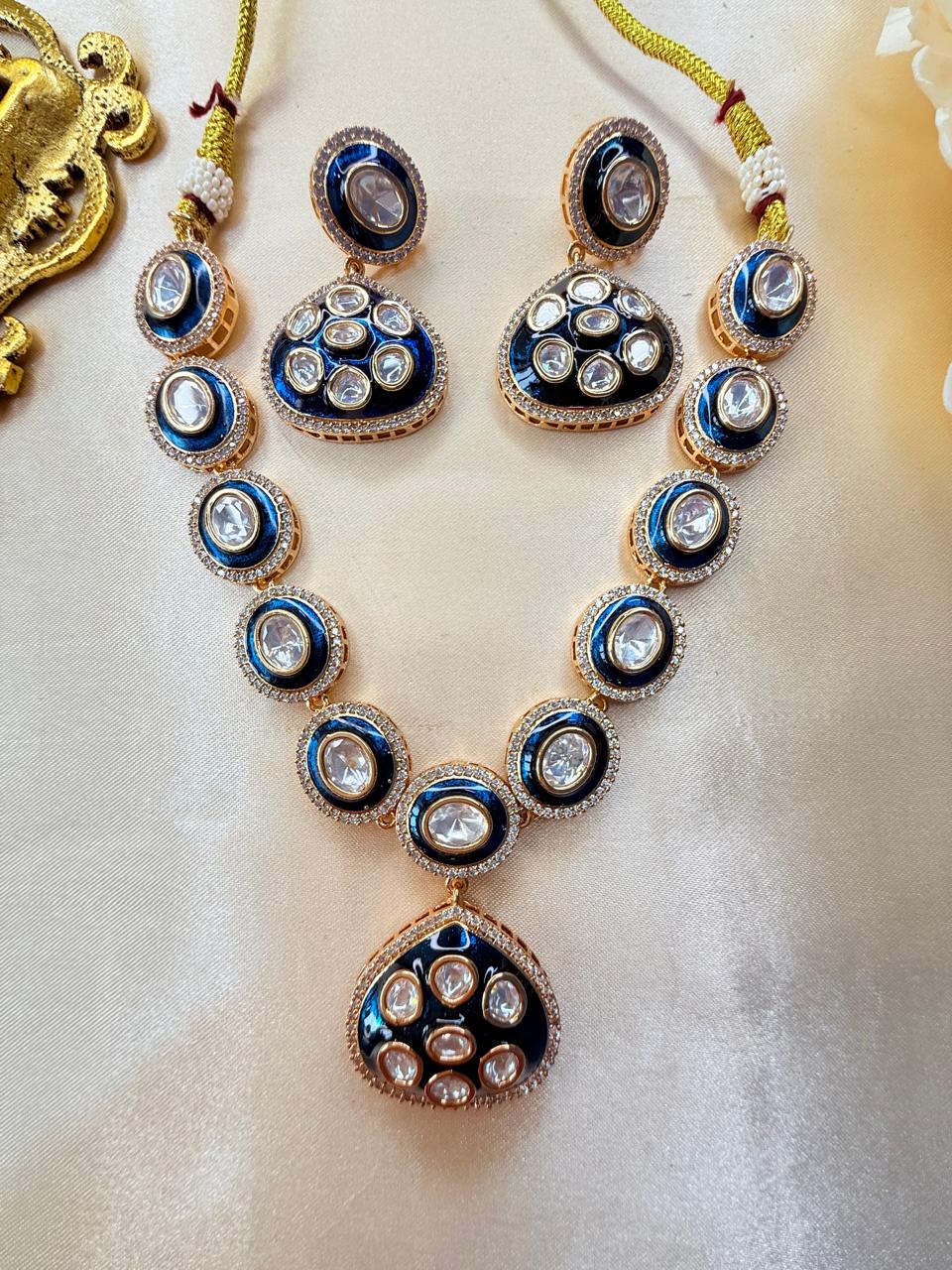 Prachi Necklace set - Blue