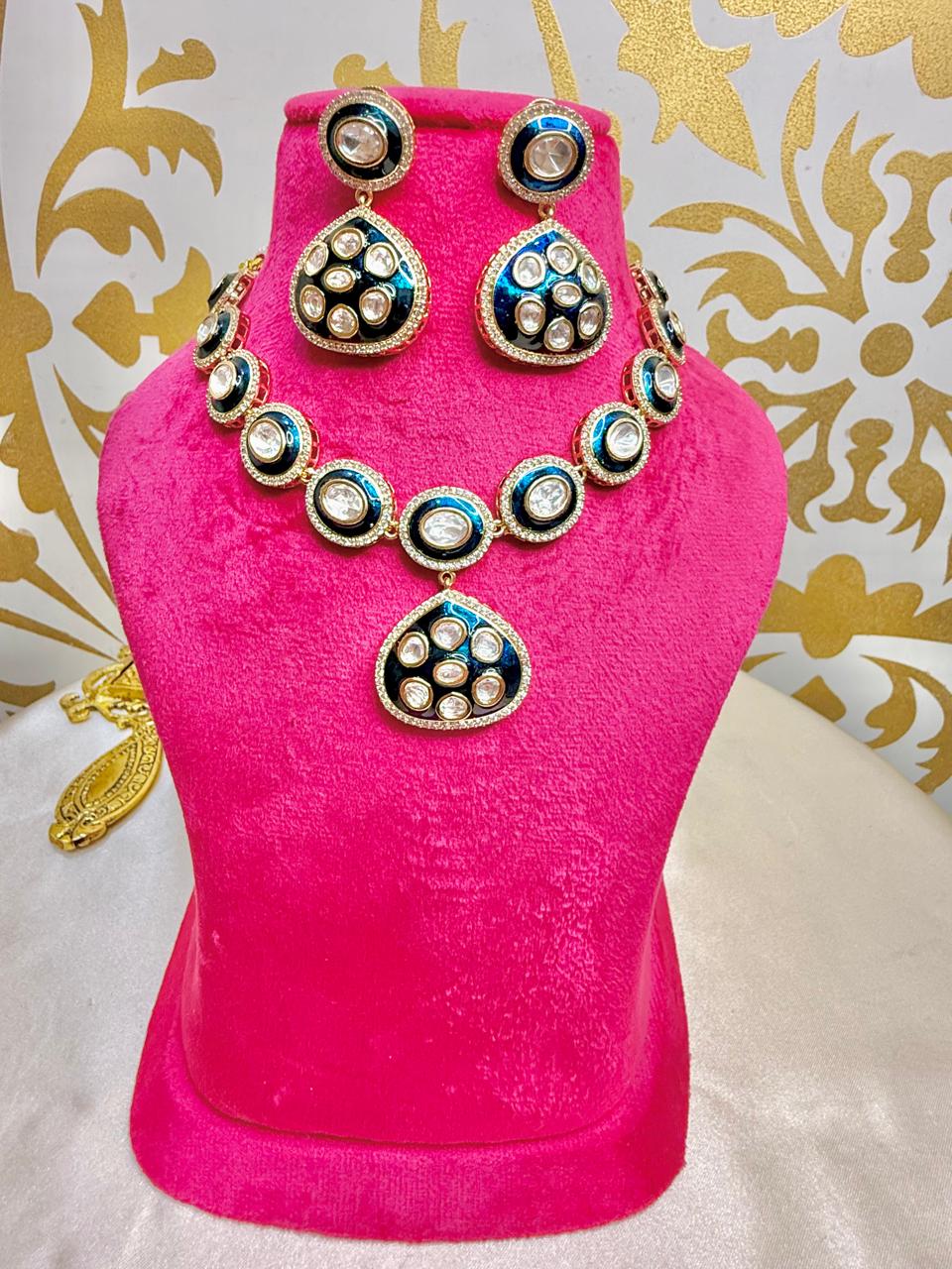 Prachi Necklace set - Blue
