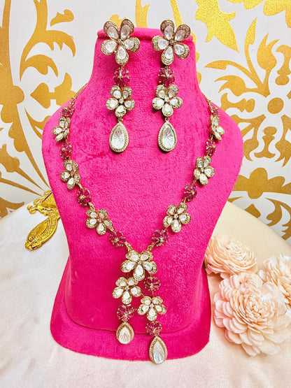 Nora necklace set - Magenta