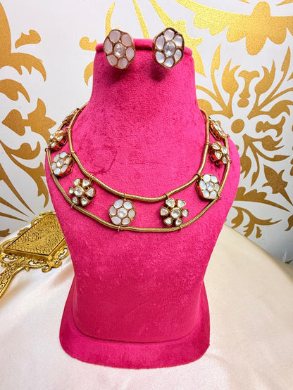 Shradha necklace set - White