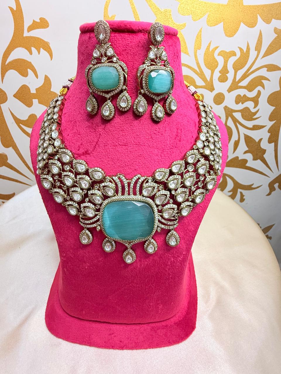 Tulika necklace set - Mint