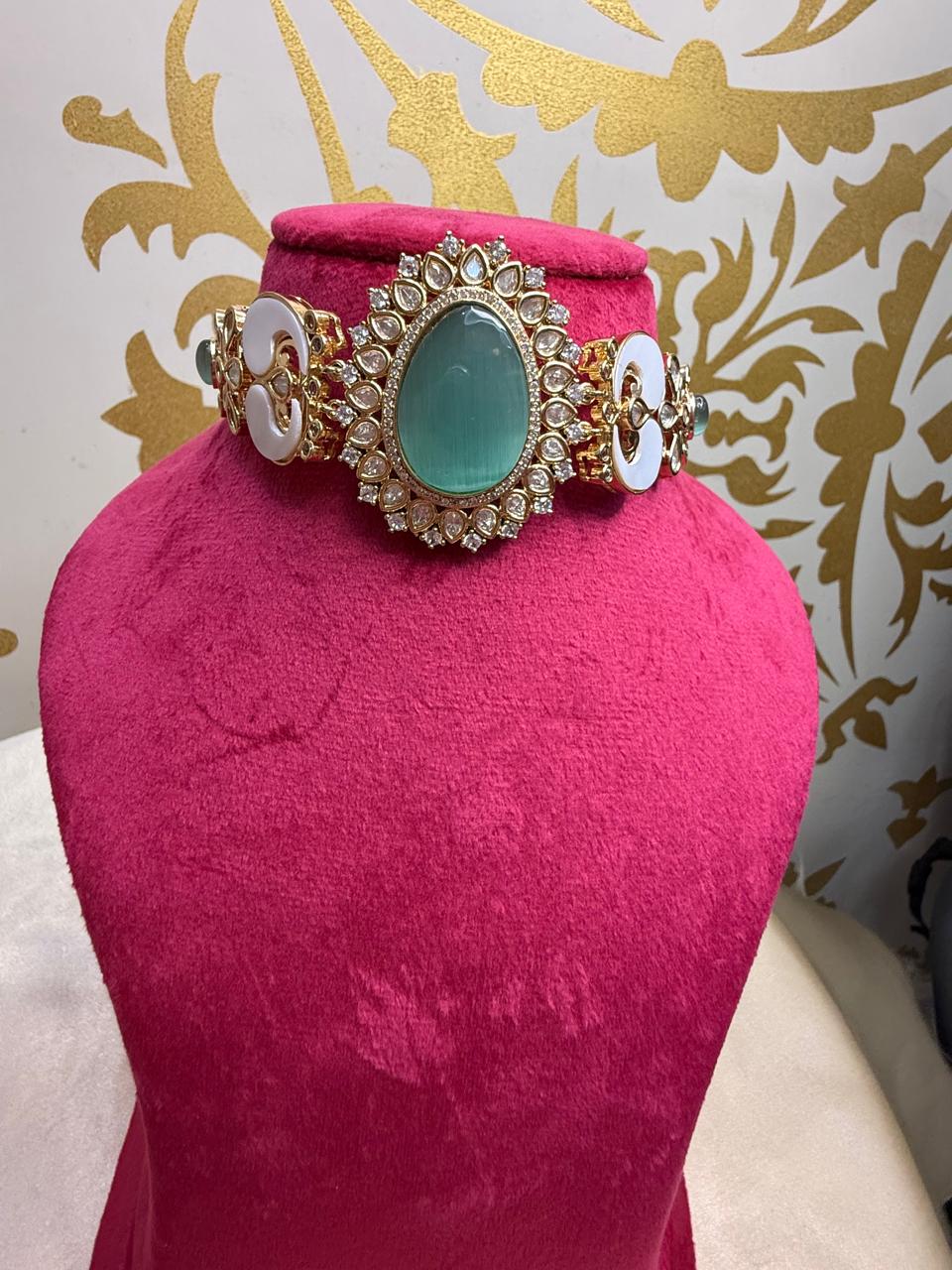 Nayana choker set - Mint