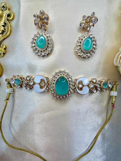 Nayana choker set - Mint