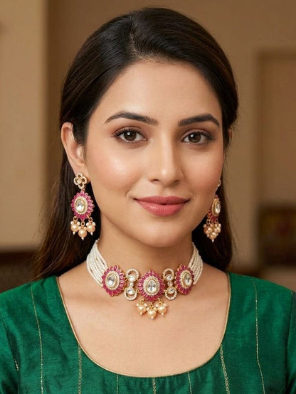 Riyasa Choker set - Magenta