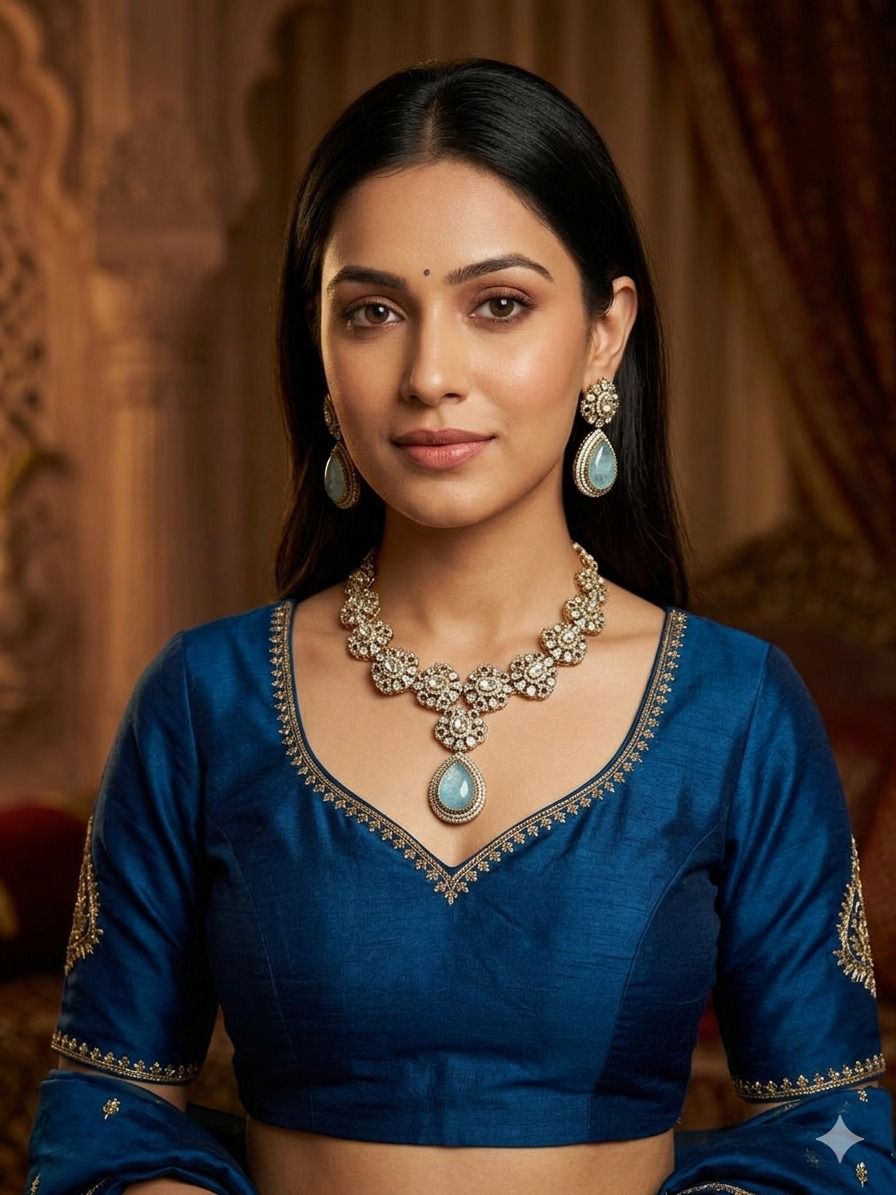 Tavishi necklace set - Sky blue
