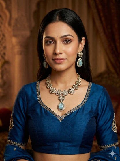 Tavishi necklace set - Sky blue