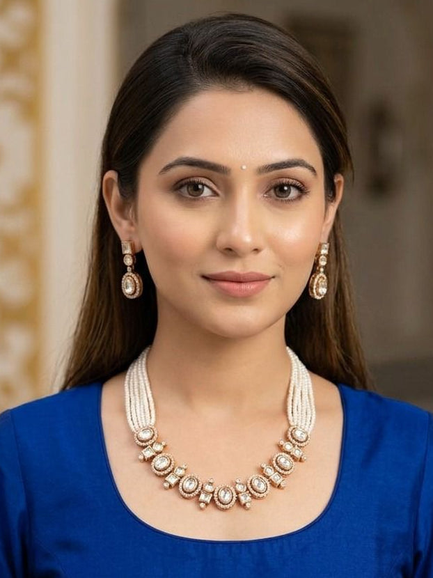 Disha necklace set - White