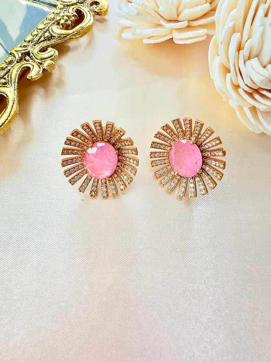 Prisha stone studs - Pink