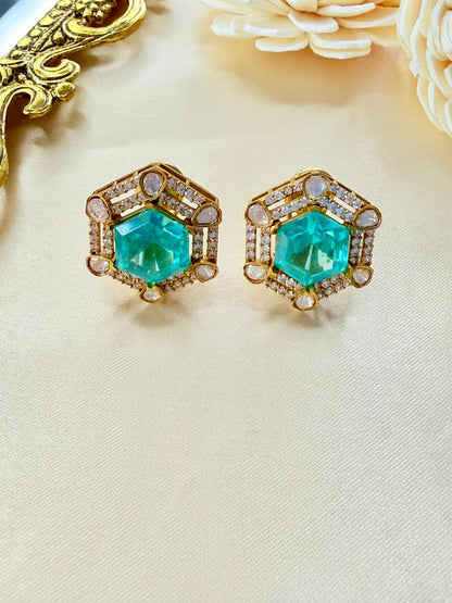 Saraya stone studs - Sky blue
