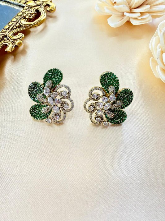 Megha stone studs - Green