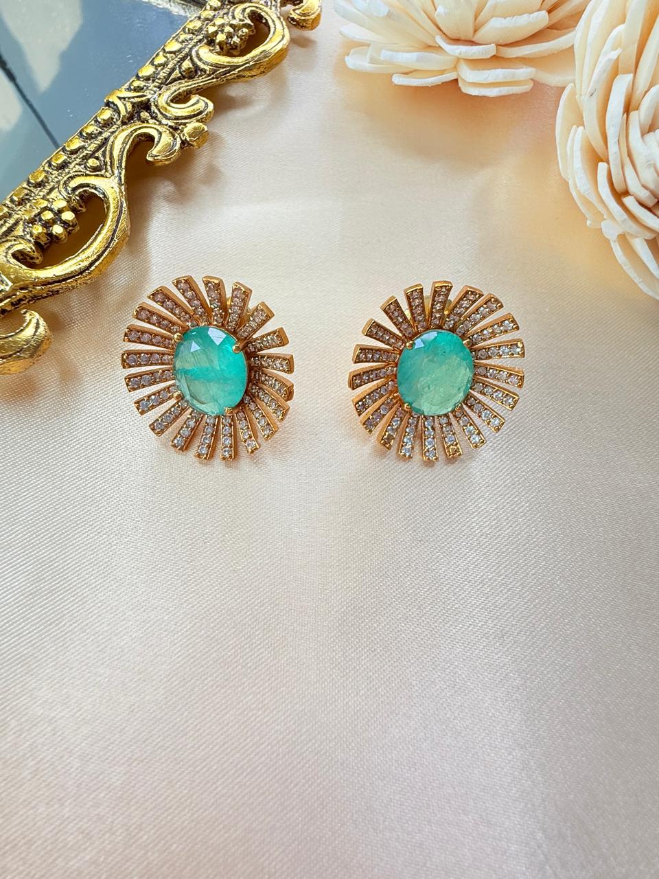 Prisha stone studs - Mint