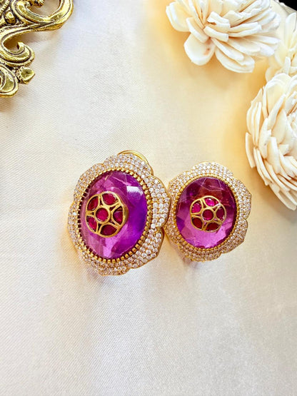 Divya stone studs - Purple