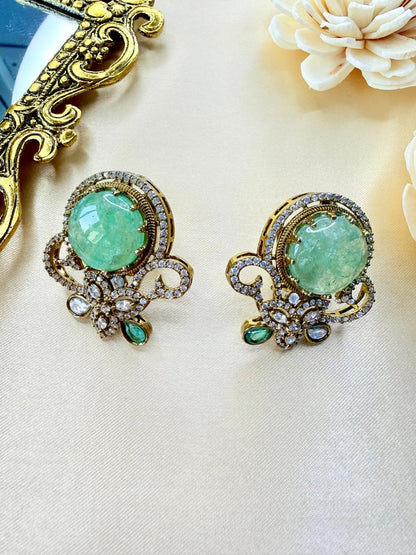 Nitya stone studs - Mint